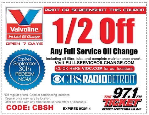 Help keep your engine cool in the summer and warm in the winter. . Valvoline transmission flush coupons